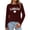 Coffee, variant on Women's T-Shirts Canada Long Sleeve Flag T Shirt with Maple Leaf Print for Casual Everyday Wear