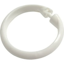 Zenith Zenna Home White Plastic Shower Curtain Ring (12 Count) SSR01WW