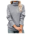 thumbnail image 2 of EGNMCR Pull Col Roulé pour Femmes, Mode Décontractée Col Roulé Manches Longues Pull, 2 of 9