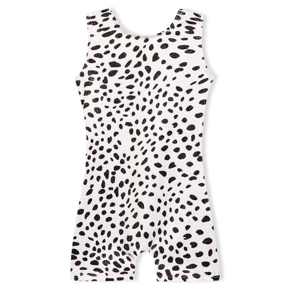 Gymnastics Leotards for Girls Size 1t 2t Shiny Black Dots Sleeveless Workout Unitards