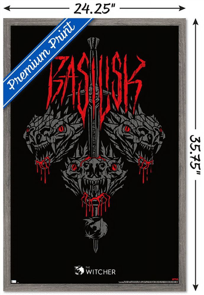 Netflix The Witcher Season 2 - Basilisk Wall Poster, 22.375" x 34", Framed