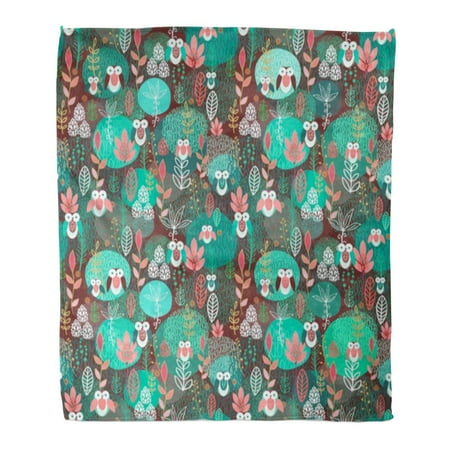Celtic Love Birds ASHLEIGH Flannel Throw Blanket Pattern Owls Baby Barn Batik Bird Cartoon Celtic Soft for Bed Sofa and Couch 50x60 Inches ()