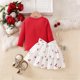 thumbnail image 3 of Vestido de manga larga con cuello redondo, ropa de dormir de franela para niños con cuello redondo, conjunto de manga larga estampado, ropa de casa gruesa de manga larga, conjunto de falda, prendas de, 3 of 8