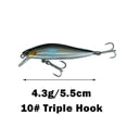 thumbnail image 3 of 2PC Minnow 4.3g Artificial Fishing Lure In Plastic With 3D Eyes Magnetic, 3 of 9
