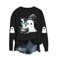 thumbnail image 2 of Ounisa Thanksgiving Halloween Pumpkin Sweatshirt Crewneck Pullover Ghost Print Casual Loose Long Sleeve Tops Shirts, 2 of 8