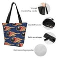 thumbnail image 4 of Fotbe Bowling Ball And Flame Bolsa de Playa con Estampado, Bolsa de Hombro, Bolsa de Mano Espaciosa, Bolsa de Viaje Ligera, Bolsa de Compras Versátil, 4 of 6