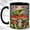 Black, variant on Frog Mushroom Coffee Mug, Woodland Frog Mug, Ceramic 11 oz