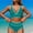 Blue, variant on ZZwxWA High Waisted Bikini Sets for Women Sporty 2 Piece Swimsuits Belly Control Bathing Suit Color Block Teens