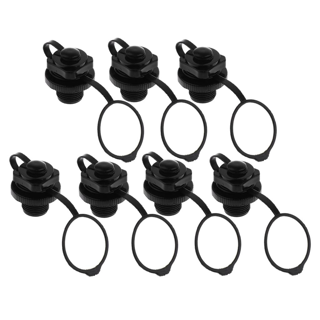 Screw Air Valve Caps for Inflatable Boat Pool Dinghy Canoe Accs Black 