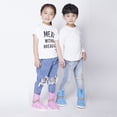 thumbnail image 6 of Kids Reusable Waterproof Shoe Covers, PVC Shoe Protectors with Waterproof Zipper and Drawstring Design, Not-Slip Rain Shoe Covers Suitable for Kids Boys Girls Shoe Length 9.05"-10.43'', 6 of 9