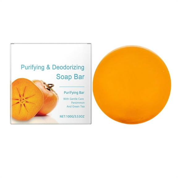 Miyuadkai Cleaning Agents, Persimmon Soap Bar For Body 100g Helps Nonenal Japanese Natural Body Odor Soap For Men & Women Makeup&nbsp;Organizers