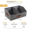 thumbnail image 3 of HOMELUX THEORY Trapezoid Storage Bin - UPGRADED Closet Organizers And Storage With Leather Handles & Adjustable Dividers, Fabric Collapsible Storage Bins For Clothes Storage (3pcs, Small, Dark Gray), 3 of 8