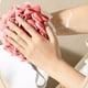 thumbnail image 5 of Esponja de esponja de esponja de buca de baño bicolor 80g gran de espuma para ducha | Red de baño de baño de malla exfoliante suave, cuerda de cinturón resistente y resistente de malla exfoliante, 5 of 6