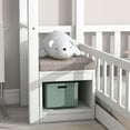 thumbnail image 4 of Euroco Wood Twin Size Platform Bed with House Shelf and Cushion Chair for Kids, White, 4 of 22