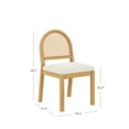 thumbnail image 4 of Nathan James Bailey 19 in. Boucle Dining Chair, Upholstered Side Chair with Natural Woven Rattan Back and Solid Wood Legs, Natural Brown, 4 of 8