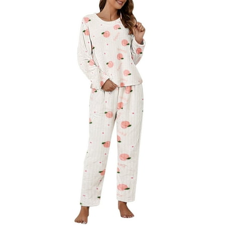 

Soighxzc Layer Thermal Underwear Warm Comfy Pajamas Women s Long Pajama Suit 2 Piece Base Cold Weather One Size A