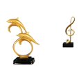 thumbnail image 1 of Figura de delfín realista con nota musical, escultura de resina moderna, adorno de escritorio coleccionable creativo para el hogar, la oficina, la ent, 1 of 8