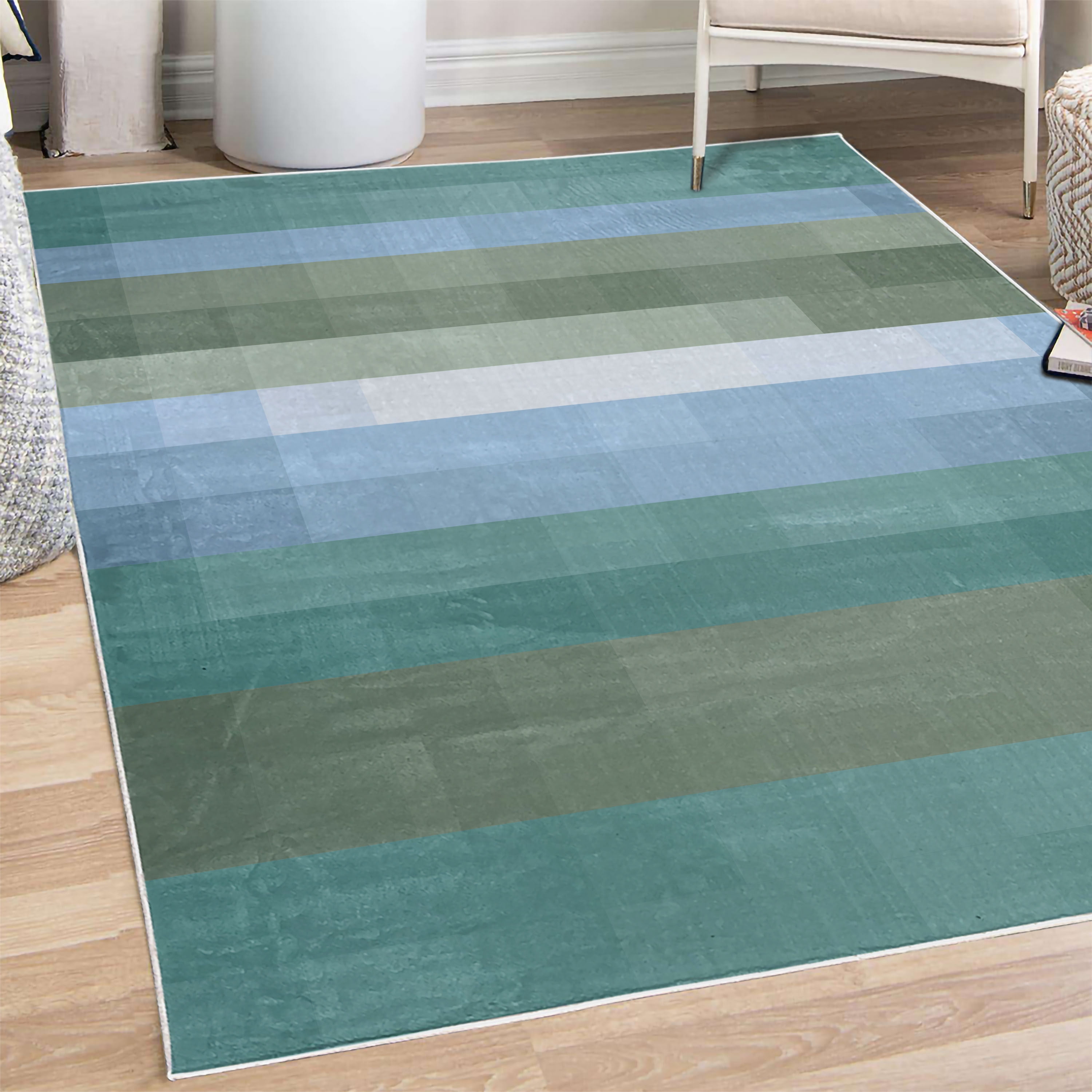 Palette Decorative Rug, Abstract Vortex Swirls and Shapes Pattern ...