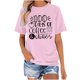 thumbnail image 1 of Mujeres de Verano de Manga Corta de Cuello Redondo Impreso Regular Sexy, Blusa Casual de Poliéster para Fiesta, Diario Y Toda la Temporada, 1 of 4