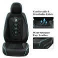 thumbnail image 6 of Coverado 5 Seats Full Set Black&Blue Car Seat Covers, Front and Back Auto Seat Protectors, Leather and Fabric Breathable Car Interior Universal Fit Most Sedans SUV Pickup Truck, 6 of 7