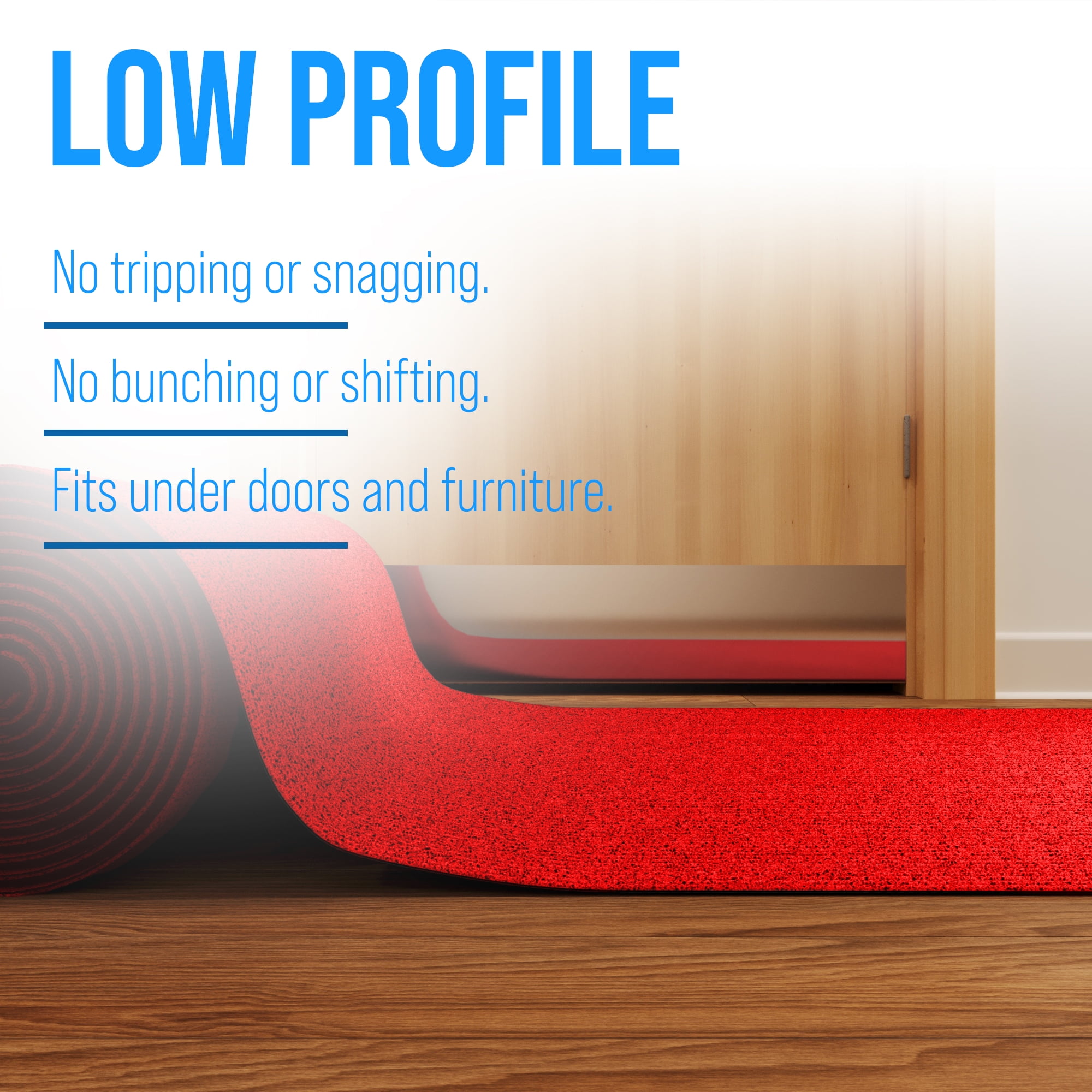 31 in. Wide x Cut-to-Length – Non-Slip, All-Weather, Heavy-Duty Utility Runner Rug – Absorbent, Dirt-Trapping, Kid and Pet Safe for Entryways and High-Traffic Areas, Red