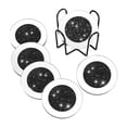 thumbnail image 2 of Posavasos de vidrio espejado de 4 pulgadas Posavasos de diamante triturado redondo con purpurina para Negro, 2 of 9