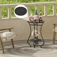 thumbnail image 2 of Side Table,Small Round End Table for Small Spaces - Round Bedside Nightstand Table with Metal Frame,Couch Sofa Coffee Table,Retro Accent Table for Living Room Bedroom Balcony,Black,Upgraded Version, 2 of 16