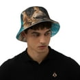 thumbnail image 4 of Kll Hawaiian Swimming Lion Bucket Hat for Women Men Packable Travel Beach Sun Hat Outdoor Rave Accessories Reflective Fisherman Cap, 4 of 6