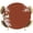 Red, variant on Eastern Leaves Round Tablecloth 36-44 Inch Round Fitted Table Cloth with Elastic Edge, Vintage Red Brown Natural Branches Plants Waterproof Table Cover Protector for Outdoor Picnic Party Dining
