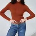 thumbnail image 1 of PEONAVET Chandail à Col Rond pour Femmes 2024 Automne et Hiver Mode Européenne et Mode Chandail Uni à Enfiler Chandail à Col Rond, 1 of 3