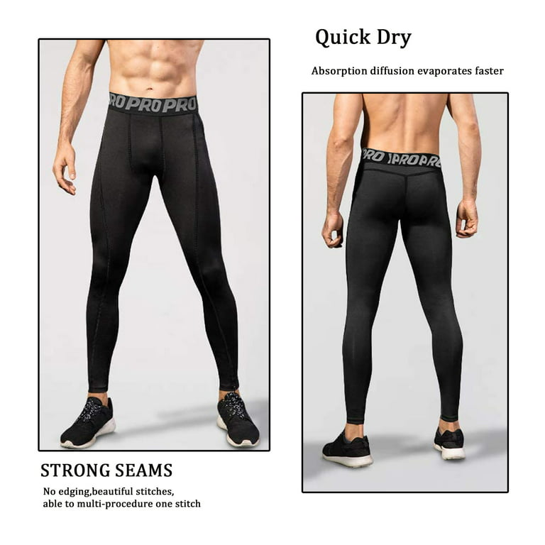  LANBAOSI Workout Compression Pants for Men 3 Pack