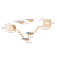 thumbnail image 6 of KFFKFF Wall-Hanging Cat Platforms, Feline Wall Perches & Jump Platforms, Beds, Hammocks & Climbing Tree, Cat Wall Furniture up to 40 lbs for Rest, Play & Climb, 7-Piece Set, 6 of 9