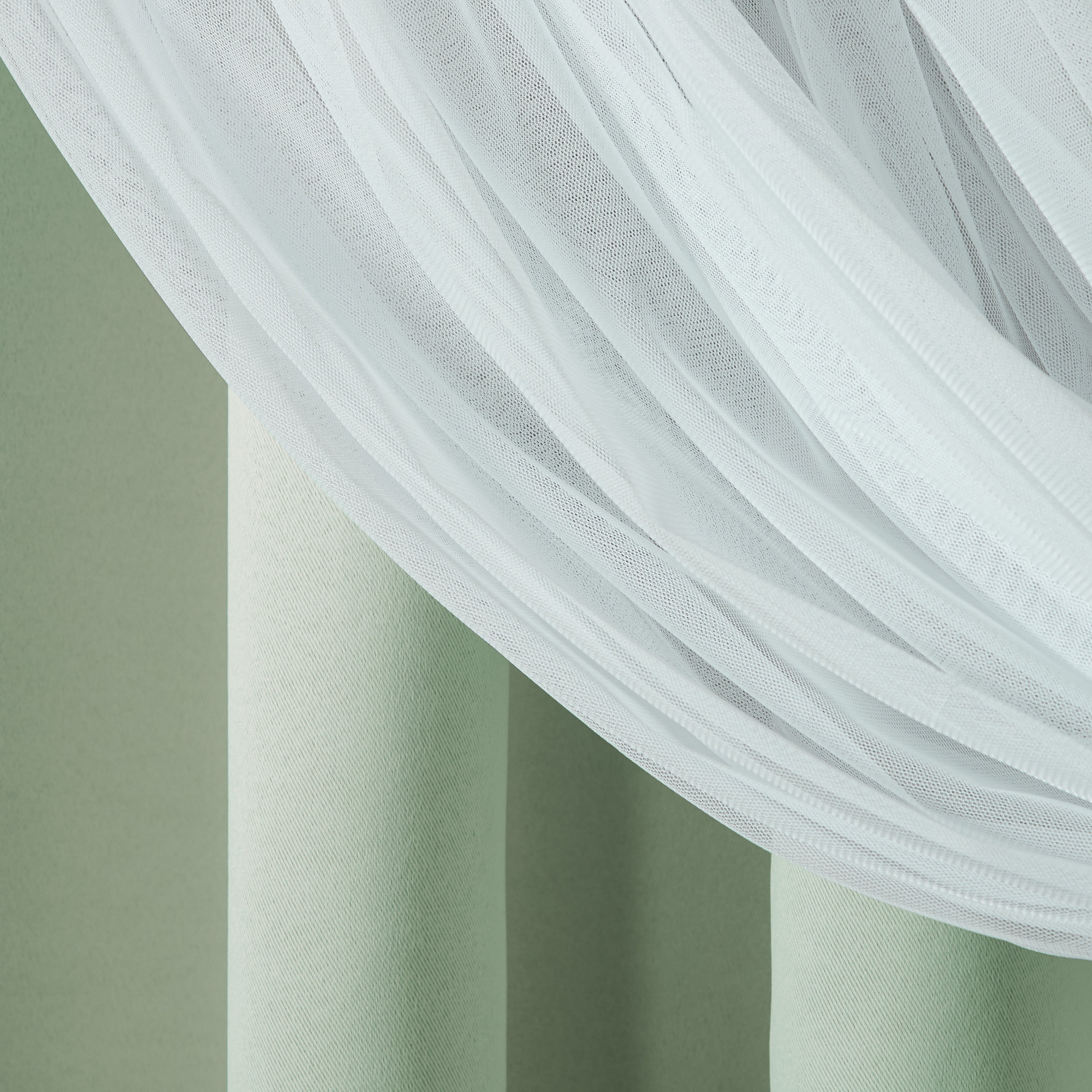 TOWN & COUNTRY LUXE Talia Double Layer Indoor Curtains, Sheer and Room Darkening Blackout, Grommet Top, Energy Efficient, 2-Pack Set, 52"x63", Mint Green