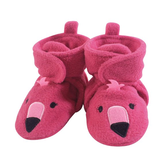 Hudson Baby Cozy Fleece Booties with Non Skid Bottom,
