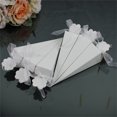thumbnail image 3 of MesaSe 50x White Ice Cream Shape C^ones Candy Holder Box Favors Place Card With Ribbon For Wedding, 3 of 6