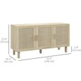 thumbnail image 3 of HOMCOM Boho Sideboard, Coffee Bar Cabinet with Rattan Doors, Natural, 3 of 10