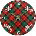 thumbnail image 5 of GZHJMY Christmas Snowflake Plaid Wall Clock, Silent Non Ticking Battery Operated Creative Decorative Round Clock for Kitchen, Living Room, Bathroom, Home School Office Decor, 10 Inch, 5 of 7