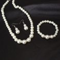 thumbnail image 3 of Diamond Pearl Necklace Bracelet Earrings Set, 3 of 5