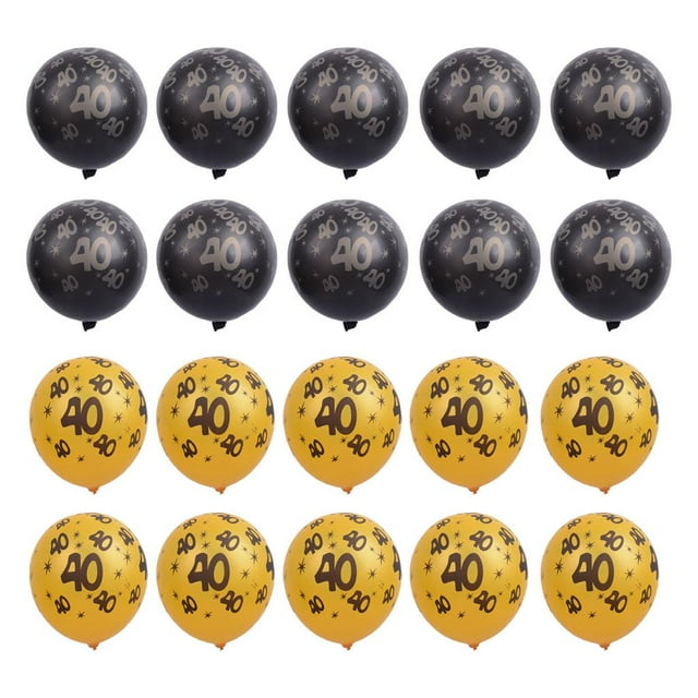 20 Piezas Negro Dorado Globo de Látex para Cumpleaños Aniverario Decoración de Letras Dorado de Foto 40