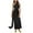 ZE Black, variant on Womens Cocktail Dress Ladies Elegant Sleeveless V Neck Split Evening Gown Long Dress Evening Dresses Black L