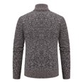 thumbnail image 5 of Men's Loose Casual Knit Stand Collar Zipper Pullover Long Sleeve Shirt for Fall Winter Daily Wear Christmas Gift,Light Brown,S, 5 of 5