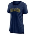 thumbnail image 2 of Women's Heather Navy Notre Dame Fighting Irish Slab Serif Tri-Blend T-Shirt, 2 of 3