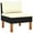 Black, variant on vidaXL Middle Sofa Poly Rattan and Solid Eucalyptus Wood