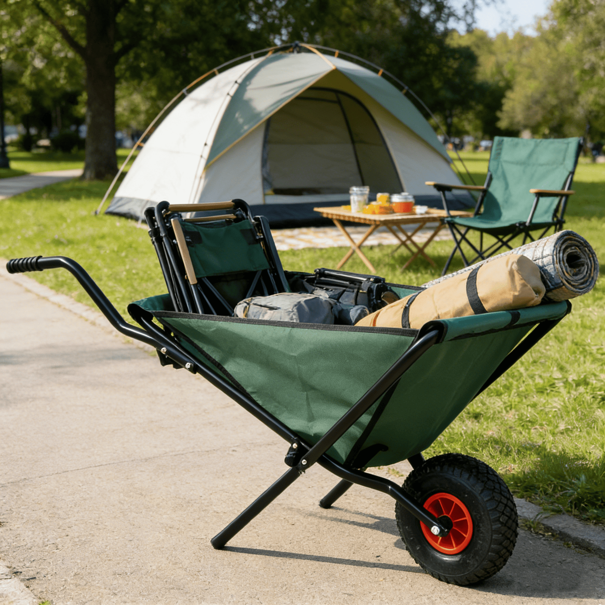 Collapsible Folding Wheelbarrow 176LBS Capacity 10 Inch Pneumatic Tire Lightweight Oxford Cloth Heavy Duty Garden Yard Lawn Cart for Grass Leaf Soil Rocks Gardening Supplies