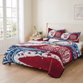 thumbnail image 2 of Twin Quilt Set 68''x86'', Anniversary USA Lightweight Summer Bedspread Coverlet Set with 2 Pillow Shams, 4th of July 1776-2026 American Flag Breathable All Season Quilt Bedding for Dorm/Bedroom, 2 of 9