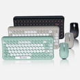 thumbnail image 3 of Tholdsy Teclado de ordenador inalámbrico con soporte para teléfono perilla Multimedia ratón impermeable silencioso 2,4G lindos teclados para Juegos de teclado y mouse para computadora Negro NO2, 3 of 6