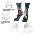 thumbnail image 3 of KLL Colorful Haired White Horse Print Womens Crew Socks Athletic Middle Tube Long Socks Novelty Socks Gifts For Men, 3 of 7