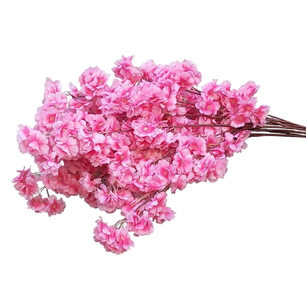 3 puntas de ramas de flor de cerezo simuladas de color rosa intenso de doble capa la longitud total es de aproximadamente 100 cm la parte de la flor mide aproximadamente 50 cm ANGGREK Otros