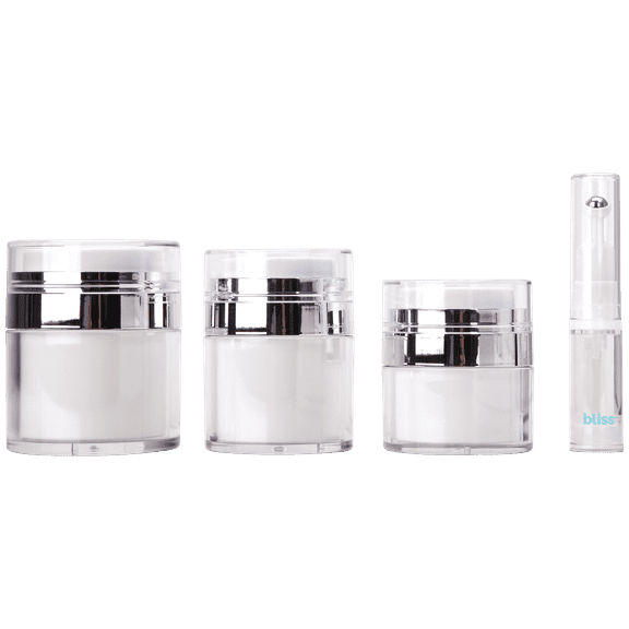 Bliss Travel Jars 15g Leak Proof TSA-Approved Travel Size Containers for Creams 4 Piece Set