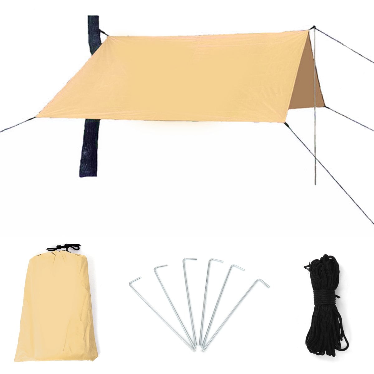 Portable & Lightweight Camping Tent Tarp Shelter Mat Hammock Cover Waterproof UK 